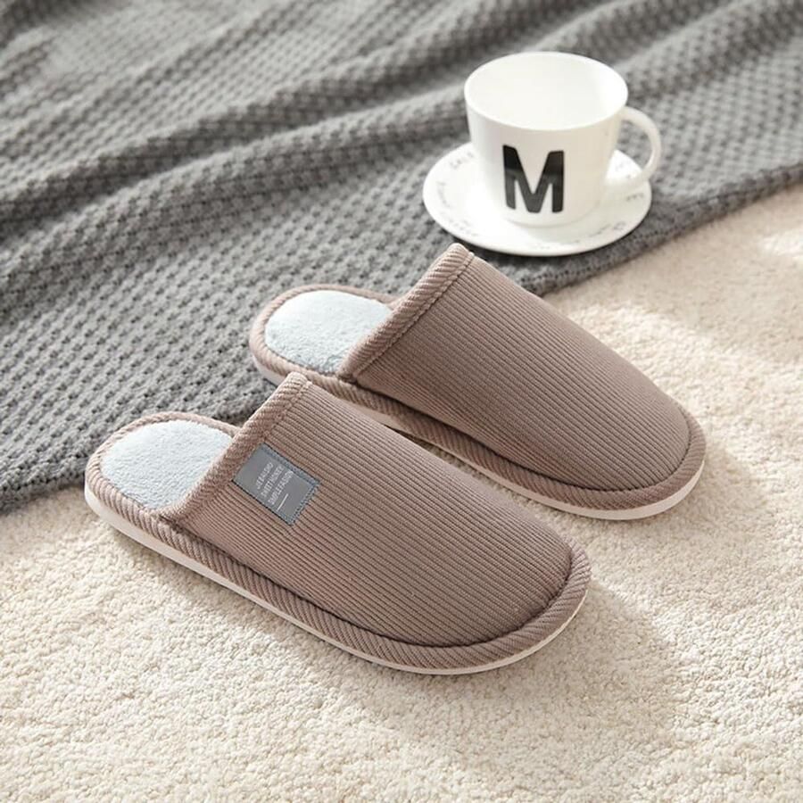 Set van 4 Paar Pantoffels Wasbaar Winter Pluche Warm Slippers Gastenpantoffels House Dames Slipper Slip-on Indoor
