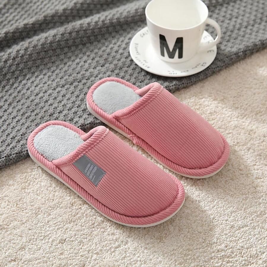 Set van 4 Paar Pantoffels Wasbaar Winter Pluche Warm Slippers Gastenpantoffels House Dames Slipper Slip-on Indoor