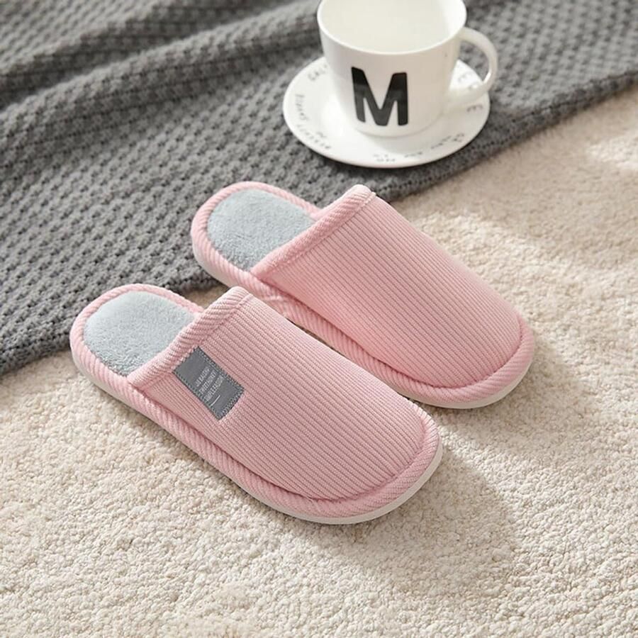 Set van 4 Paar Pantoffels Wasbaar Winter Pluche Warm Slippers Gastenpantoffels House Dames Slipper Slip-on Indoor