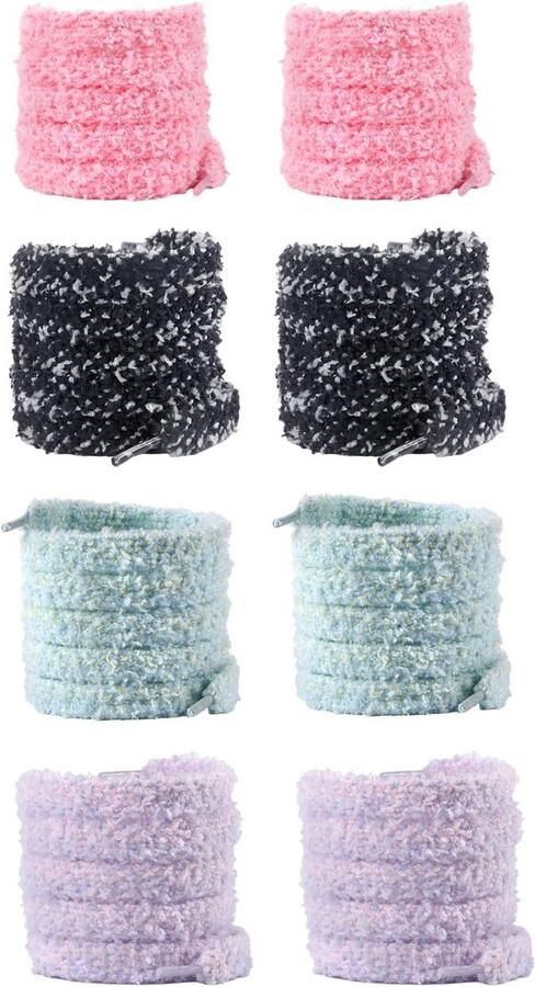 Set van 4 Paar Pluche Schoenveters Sterk en Universeel voor Kinderen en Volwassenen