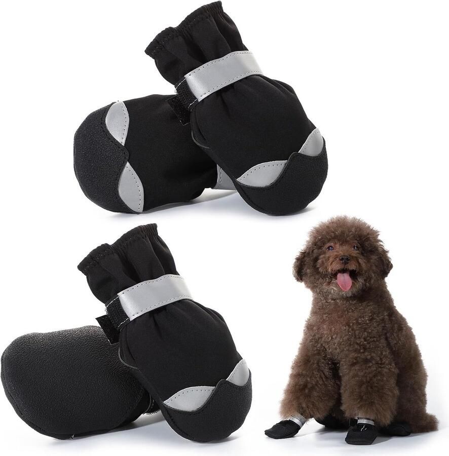 Set van 4 Waterdichte Hondenschoenen Winter & Regen Bescherming met Antislipzool