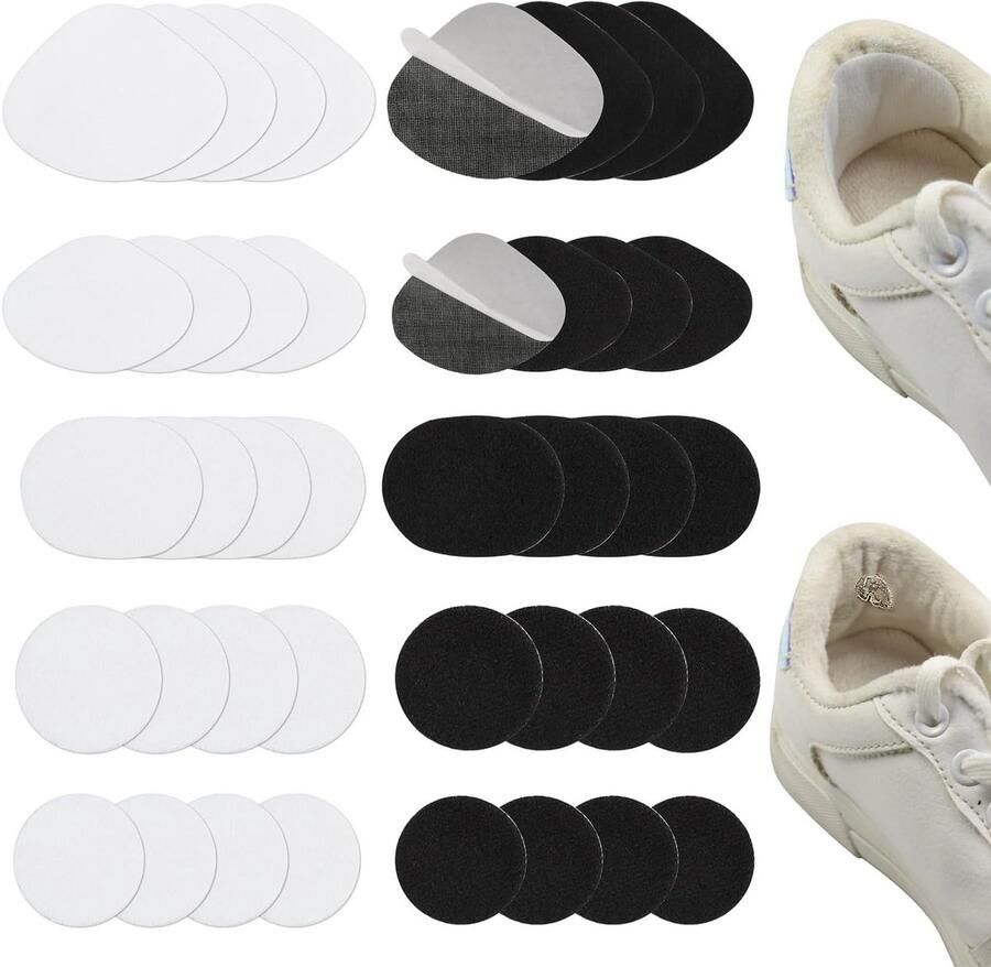Set van 40 Heelpads voor Schoenreparatie Zelfklevende Patches voor Sneakers Maten en Kleuren voor Duurzame Hersteloplossingen