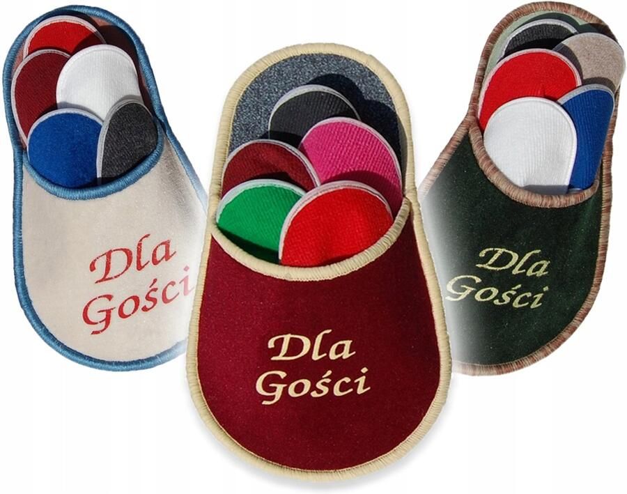 Set van 5 Paar Pantoffels voor Gasten Comfortabele Vilten Slippers