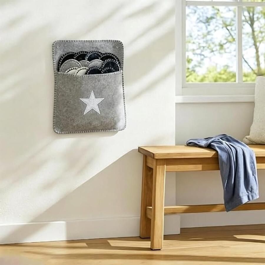 Set van 6 Gasten Slippers met Draagtas Vilt Slippers met Antislip Zool Ideaal voor Thuis Hotel en Sauna Comfortabele en Stijlvolle Slippers voor Bezoekers