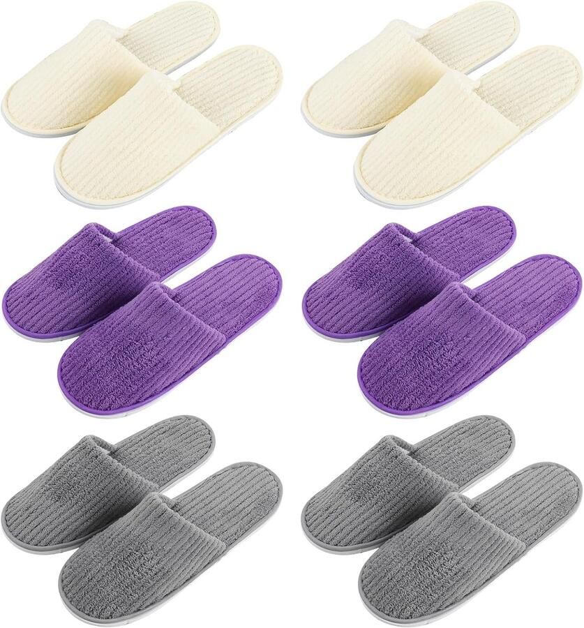Set van 6 gastenpantoffels voor op reis salon thuis spa thuis hotel x