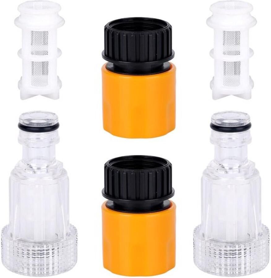 Set van 6 hogedrukreiniger tuinslangadapters van 3 4 inch met snelkoppeling en inlaatfilter geschikt voor PW909103K voor eenvoudig en snel aansluiten van tuinslangen