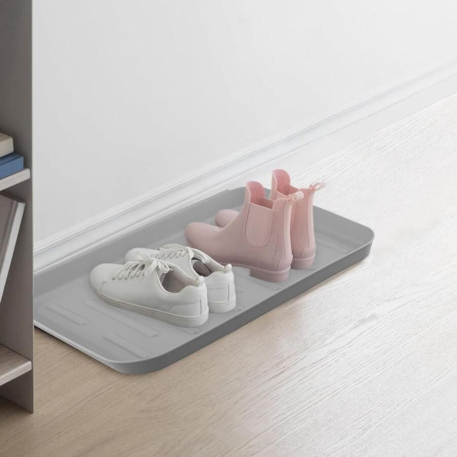 Set van 6 Multifunctionele Plastic Schoenafvoertabletten 35 x 27 x Grijs Ideaal voor Schoenen en Laarzen Antislip en Waterdoorlatend