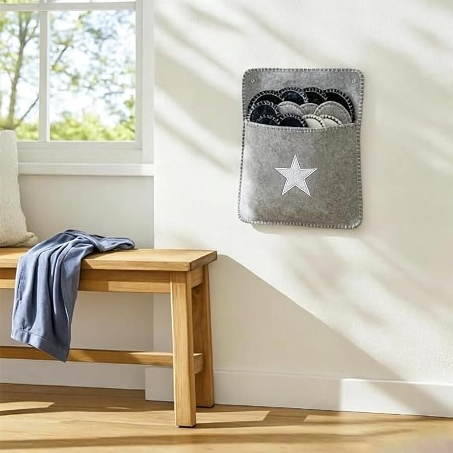 Set van 6 Paar Gastenslippers met Draagtas Vilt Slippers met Antislip Zool Comfortabel en Stijlvol Ideaal voor Thuis Hotel en Sauna