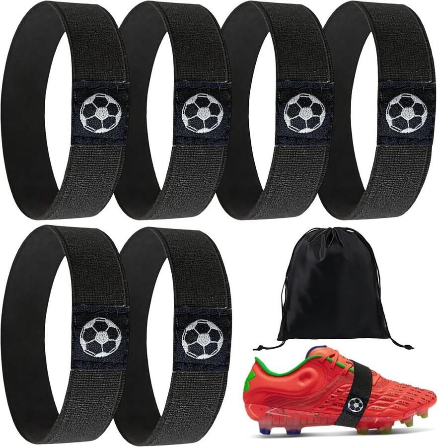 Set van 6 Voetbalschoenen met Fixeerband Vetersluiting en Opbergtas Ideaal voor Sport en Vrijetijdsschoenen