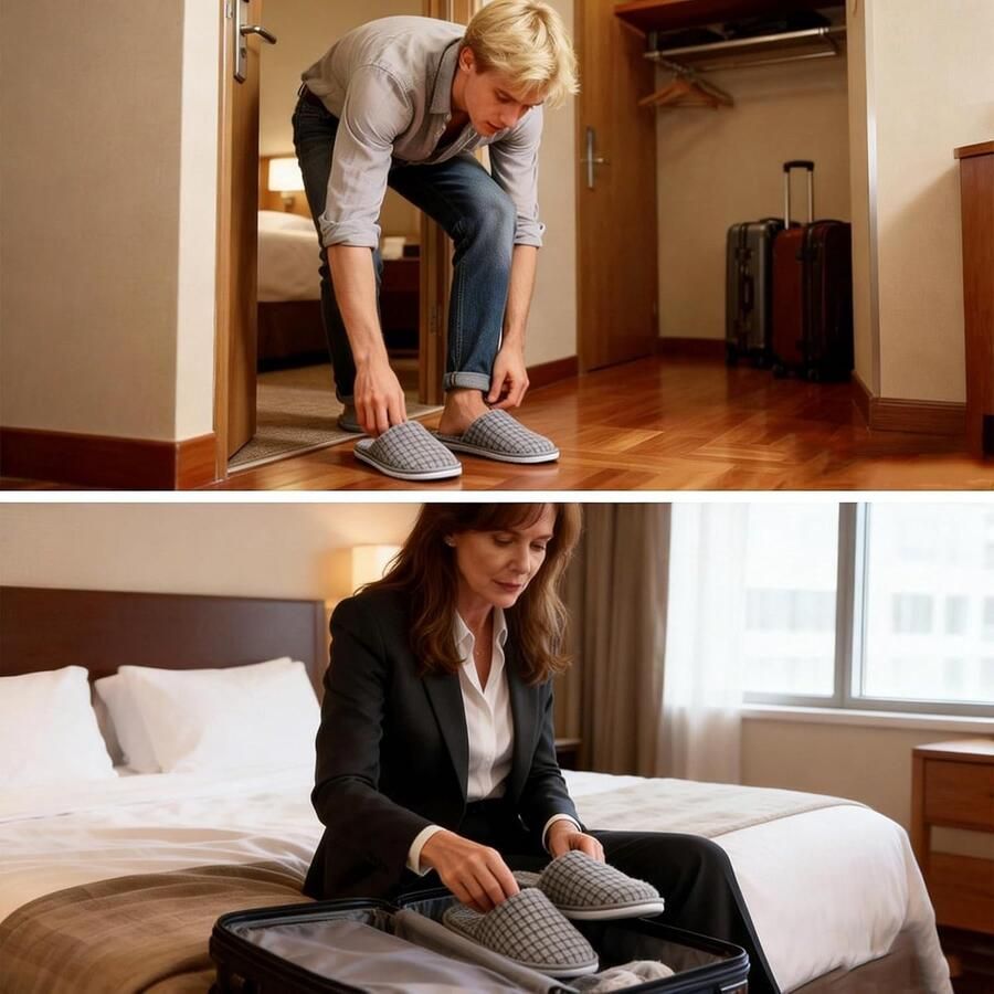 Set van 8 Wegwerp Slippers voor Gasten Comfortabele Huisslippers voor Spa Reis en Hotel x