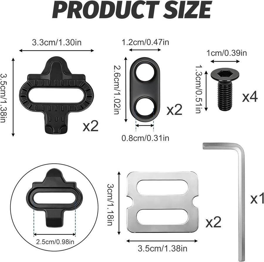 Set van Antislip Cleats voor Twee-Hole Syste Ideaal voor Mountainbike Schoenen en Indoor Fietsen Veilig en Comfortabel Bewegen met Snap-On Bevestiging