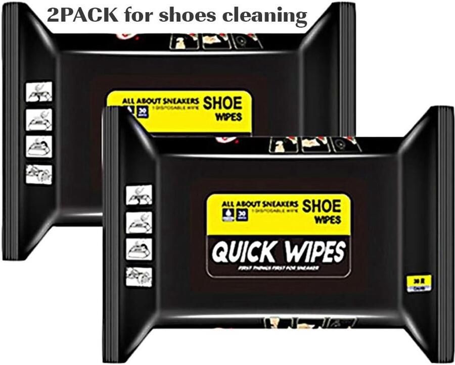 Set van Wegwerp Schoenwipes Draagbare Reinigingsdoekjes voor Sneakers en Witte Schoenen Snelle en Eenvoudige Schoonmaakoplossing (2-Pack 60 Stuks)