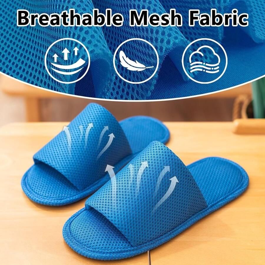 Set Wasbaar Antislip Ademend Hotelslipper Pantoffels voor Spa Reizen Verschillende Maten en Kleuren - Foto 2