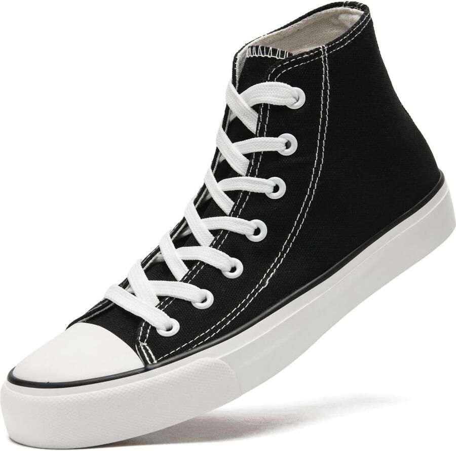 Sharllen High Top Trainers Canvas Sneakers Lace Up Canvas Schoenen voor nen Plimsolls Pompen Casual Tennis Schoenen