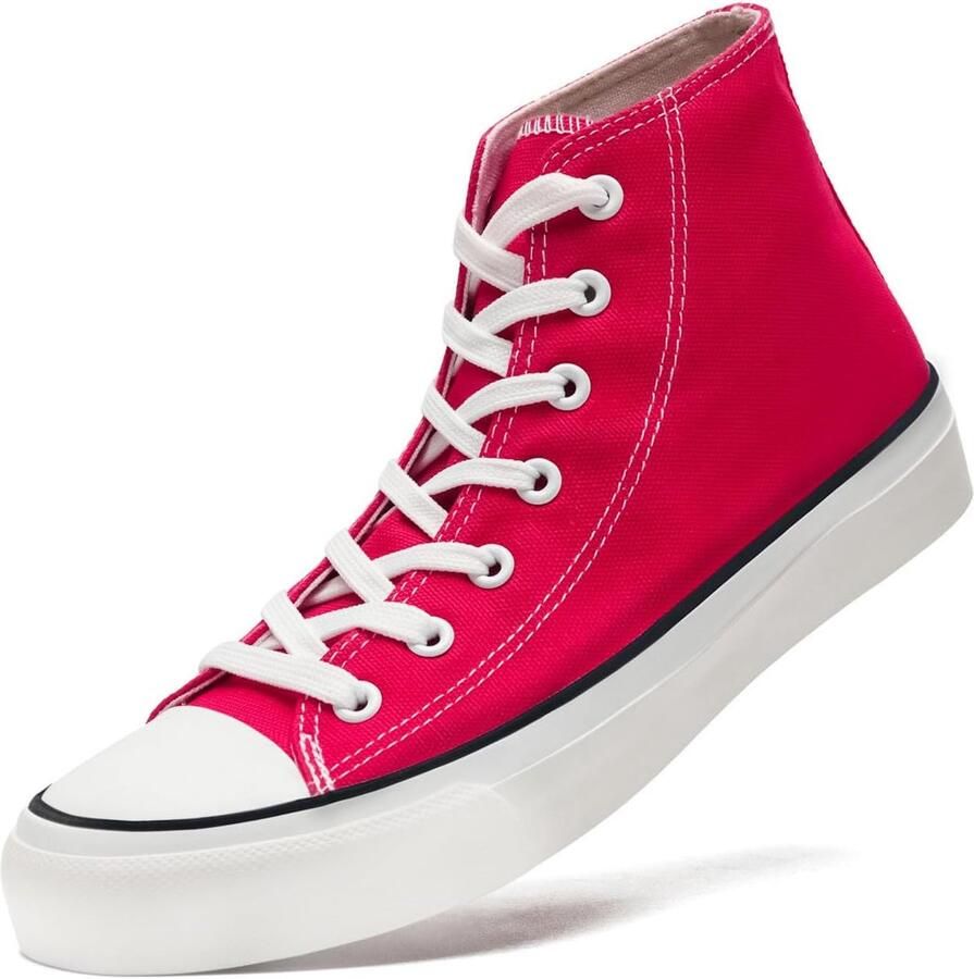 Sharllen High Top Trainers Canvas Sneakers Lace Up Canvas Schoenen voor nen Plimsolls Pompen Casual Tennis Schoenen