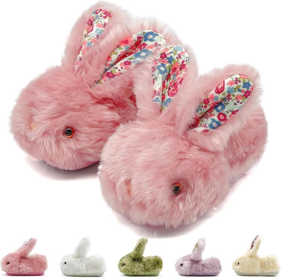 Sharllen kinderen slippers fluffy bunny slippers peuter pluche warme winter huis schoenen leuke bunny nieuwigheid dier