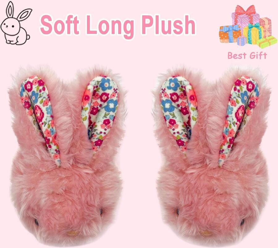 Sharllen kinderen slippers fluffy bunny slippers peuter pluche warme winter huis schoenen leuke bunny nieuwigheid dier