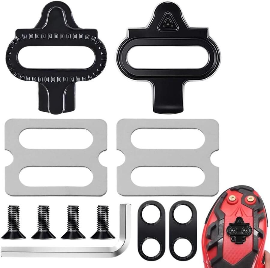 Shi o MTB SPD Pedals Cycling Shoes with Non-Slip Plates for Mountain Bike and Indoor Cycling Shoes