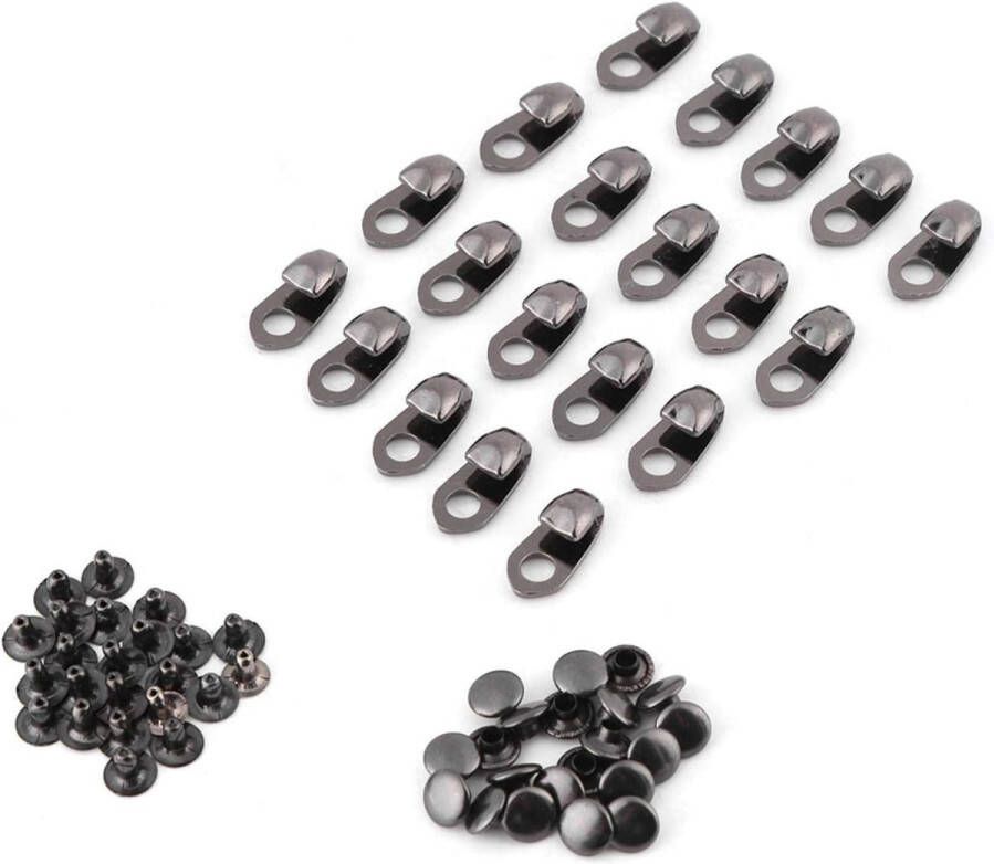 Shoe Hooks 20 Pieces DIY Boat Hooks Lace Up Fittings with Rivets Laces Buckles Hooks Shoe Hooks Boat Silver Climbing Hiking Shoes Mountaineering Boots Repair Camping