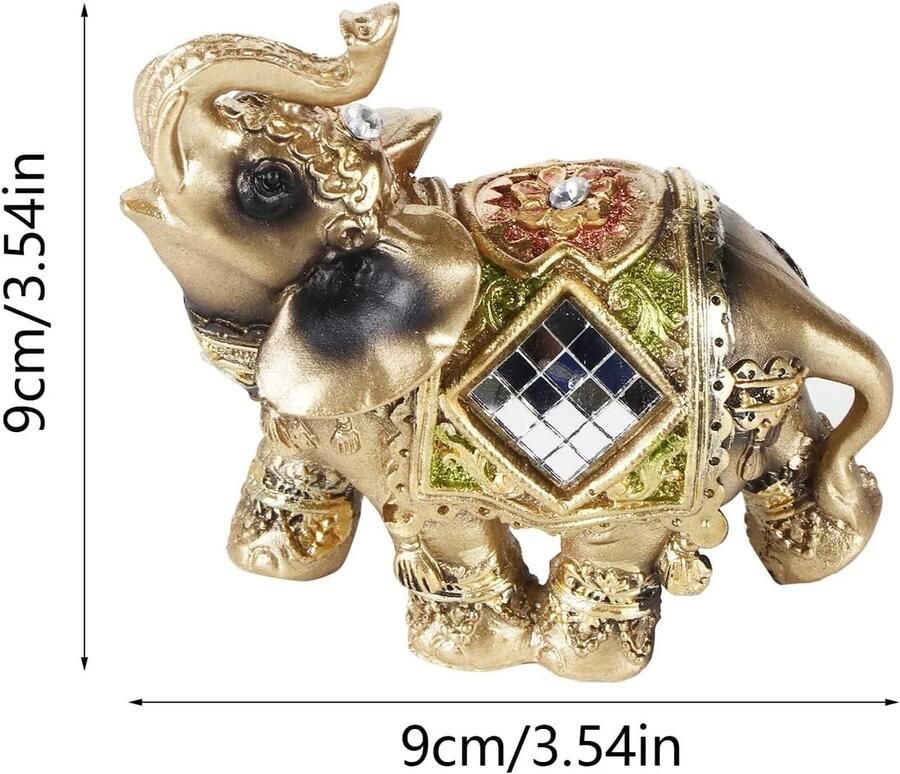 Shui olifanten beelden Lucky Feng Shui groene olifanten sculptuur rijkdom figuur verzamelaar figuur wooncultuur Feng Shui ornament (# 3) - Foto 2