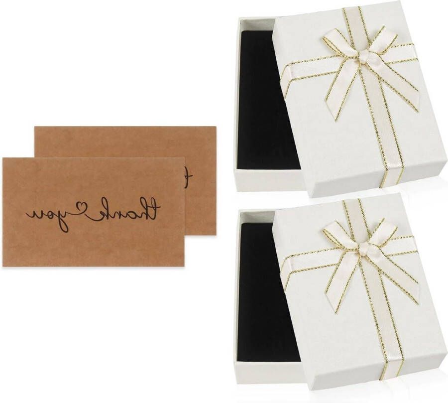 Sieradengeschenkdoosjes 2 stuks 9 x 7 x voor verjaardag en trouwdag beige