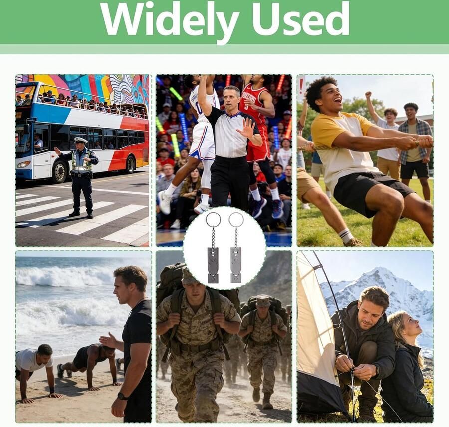 Signaalfluitje luid noodgevallen signaalfluitje survival roestvrij staal duurzaam fluitje voor wandelen sportonderwijs scheidsrechters veiligheid (zilver + antraciet)