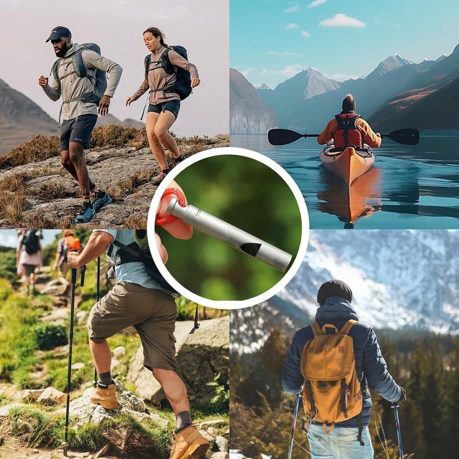 Signaalfluitje met sleutelband fluitje voor kamperen in de open lucht outdoor wandelen jagen overleven in noodgevallen luid volume