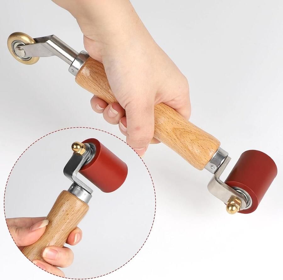 Siliconen aandrukwals & messing aandrukwals 2 IN 1 aandrukwals rollen dakbedekking PVC lasgereedschap rubberen wals handdruk roller naadwals voor randafwerking naad