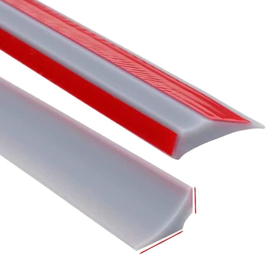 Siliconen Douche Drempel Waterafscheiding Zelfklevend Waterruimte Badkamer Vloerafscheiding Afdichtingstrip Kalkwaterafhoudstrip Voor Wasbak Frameloze Douched Grijs(1M 25x15mm)