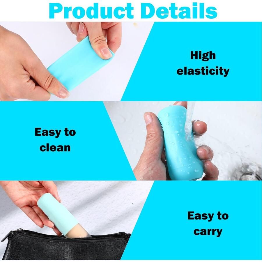 Siliconen flescovers voor reizen draagbare lekvrije elastische siliconen covers herbruikbare elastische hoezen voor lekvrij reizen Past op verschillende reisformaten flessen