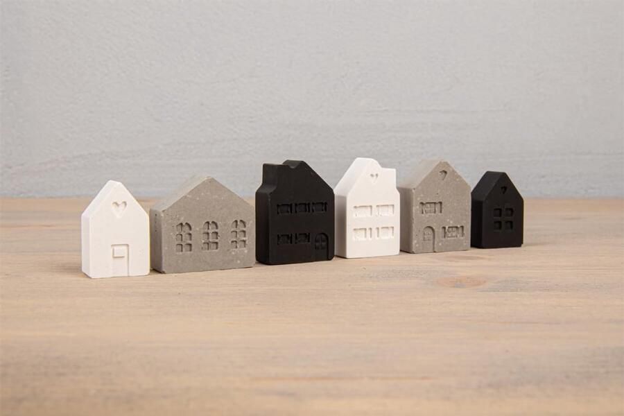 Siliconen gietvorm mini-huizen 14 5 x 26 x 15 vormen voor het uitgieten met creatief beton hars giethars raysin-gietpoeder was gietvorm huizen