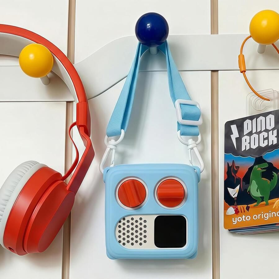 Siliconen hoes voor Yoto Mini met Yoto kaarthouder beschermhoes met schouderriem en 50 tabbladen voor Yoto Mini Player hemelsblauw - Foto 2