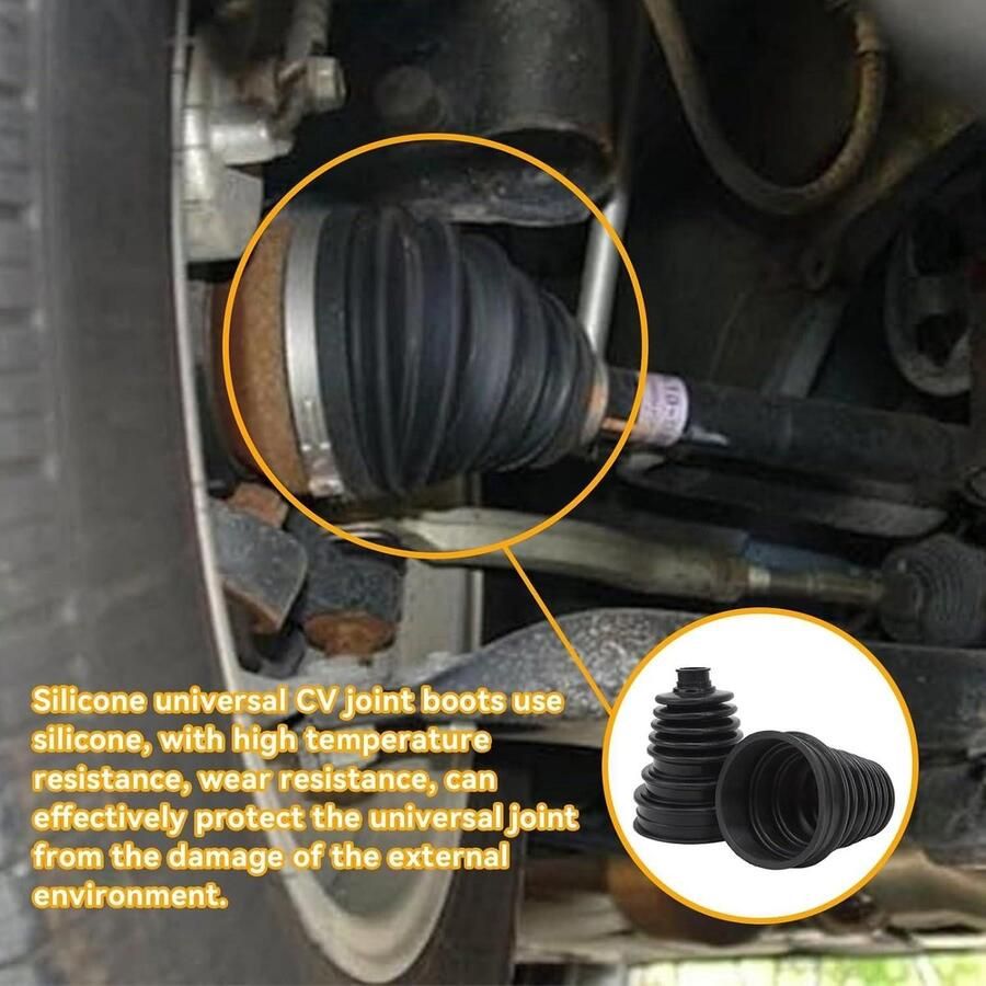 Siliconen laarzen voor auto-aandrijfas 2 stuks Zwart Eenvoudig te installeren