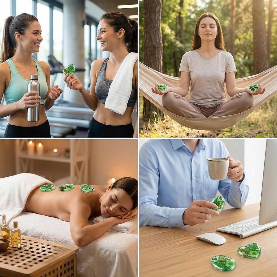 Siliconen Mal 4 Ontwerpen Hart Rond Ovaal Tranenvorm Relax Zakstenen Epoxy Gietmal voor nen Verlichting Meditatie