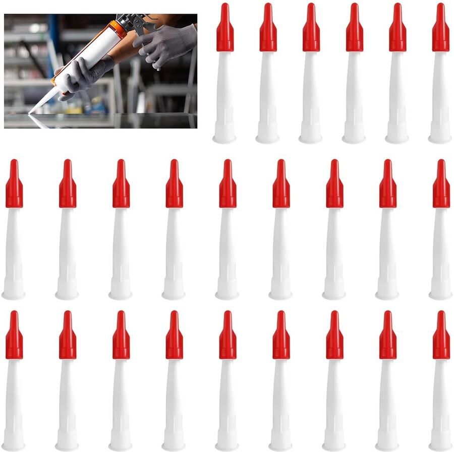 Siliconen mondstukken sproeiers voor cartridges tips voor cartridges mondstukken van siliconen sproeiers voor het afdichten en rode afdichtstop voor het verzegelen van de keuken in de