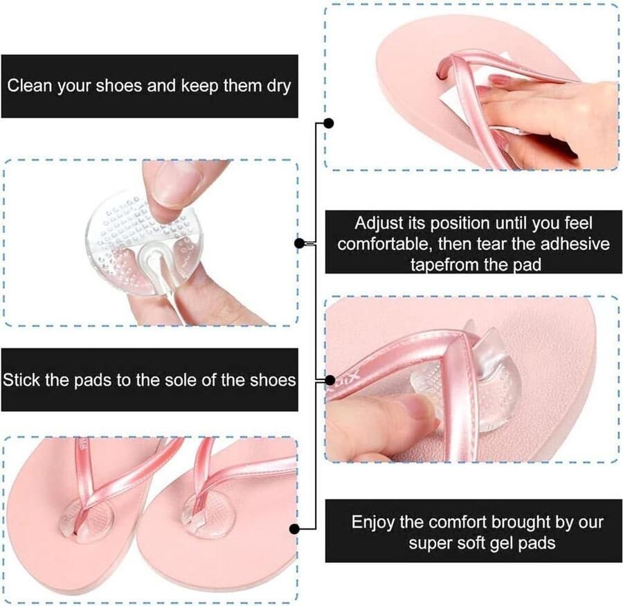 All4You Set van 4 siliconen teenbeschermers voor slippers Zacht gel kussen Teenbeschermers voor nen en