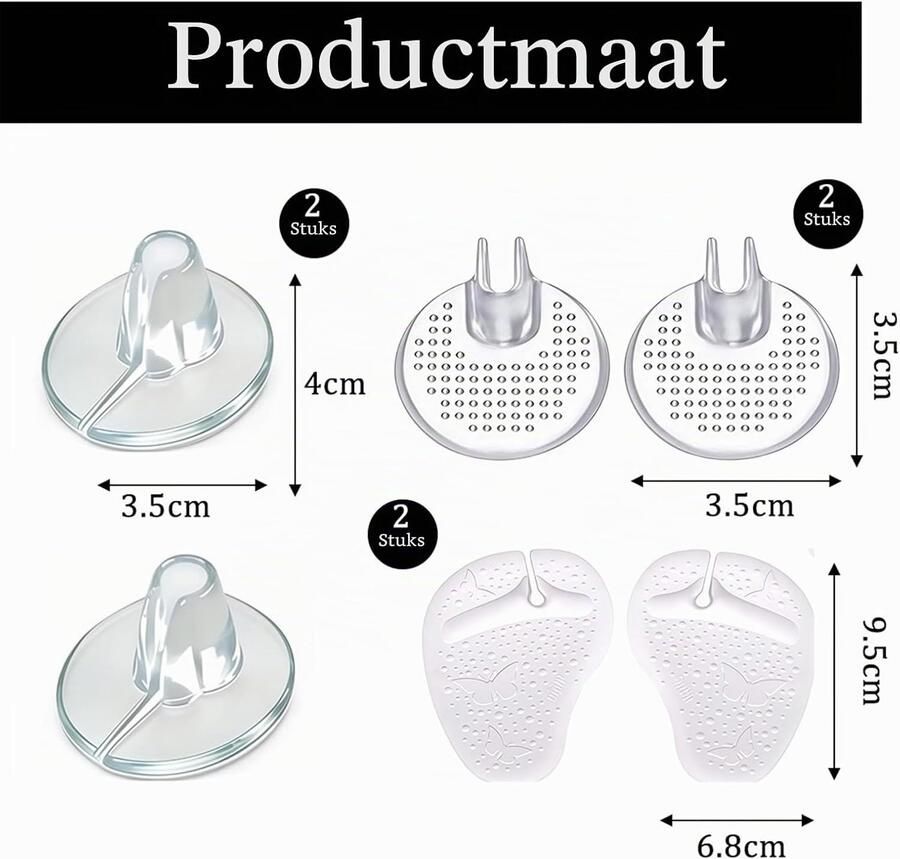 Siliconen Teentjesbeschermers Transparante Teendividers voor Sandalen Drie Stuks Drukverlichting en Voorkomt Wrijving Tussen Teennagels