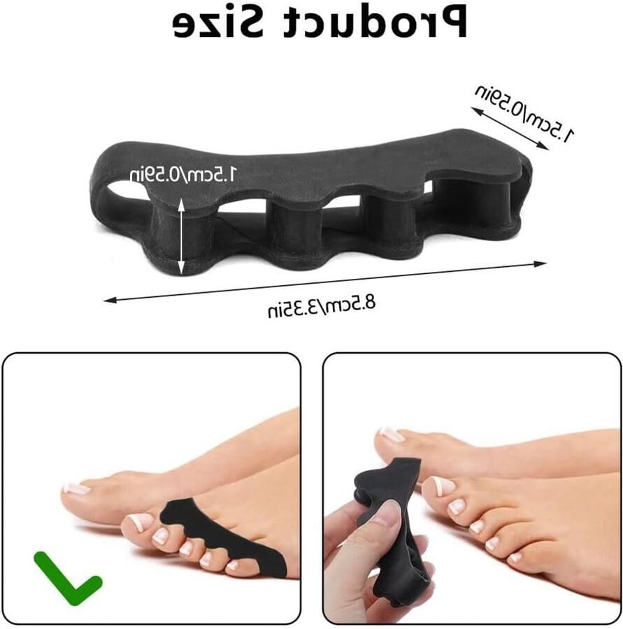 Siliconen Tussenstukjes voor Teennagels 3 Paar Comfortabele Teenseparators voor Dames Sandalen