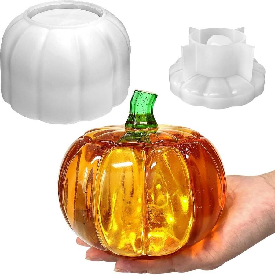Siliconen vorm grote pompoen-gietvorm voor Halloween hars siliconen mal gietset voor knutselen kunstharsvorm voor opbergdoos voor decoratie en kunsthandwerk decoratieve harsgietvorm met