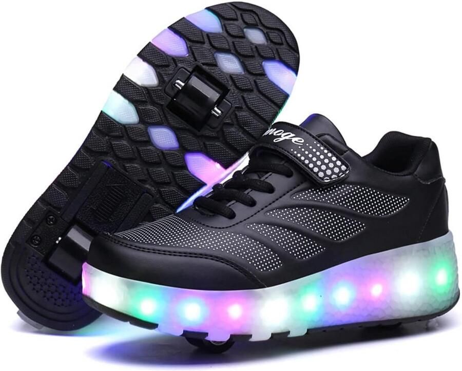 Skateschoenen met LED-verlichting en opbergwielen voor kinderen