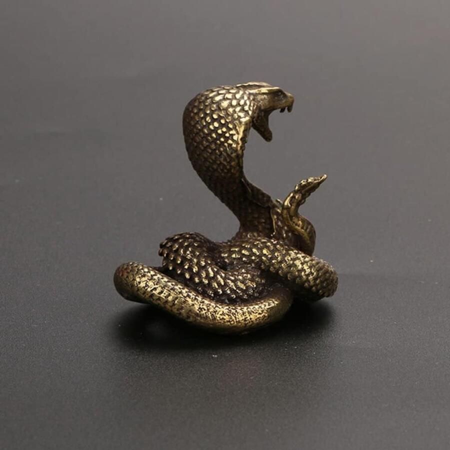 Slang slangenbeeld messing slangenfiguur verzamelaarsculpturen rijkdom figuur Feng Shui veel geluk tafeldecoratie voor thuiskantoor slang standbeeld decoratie