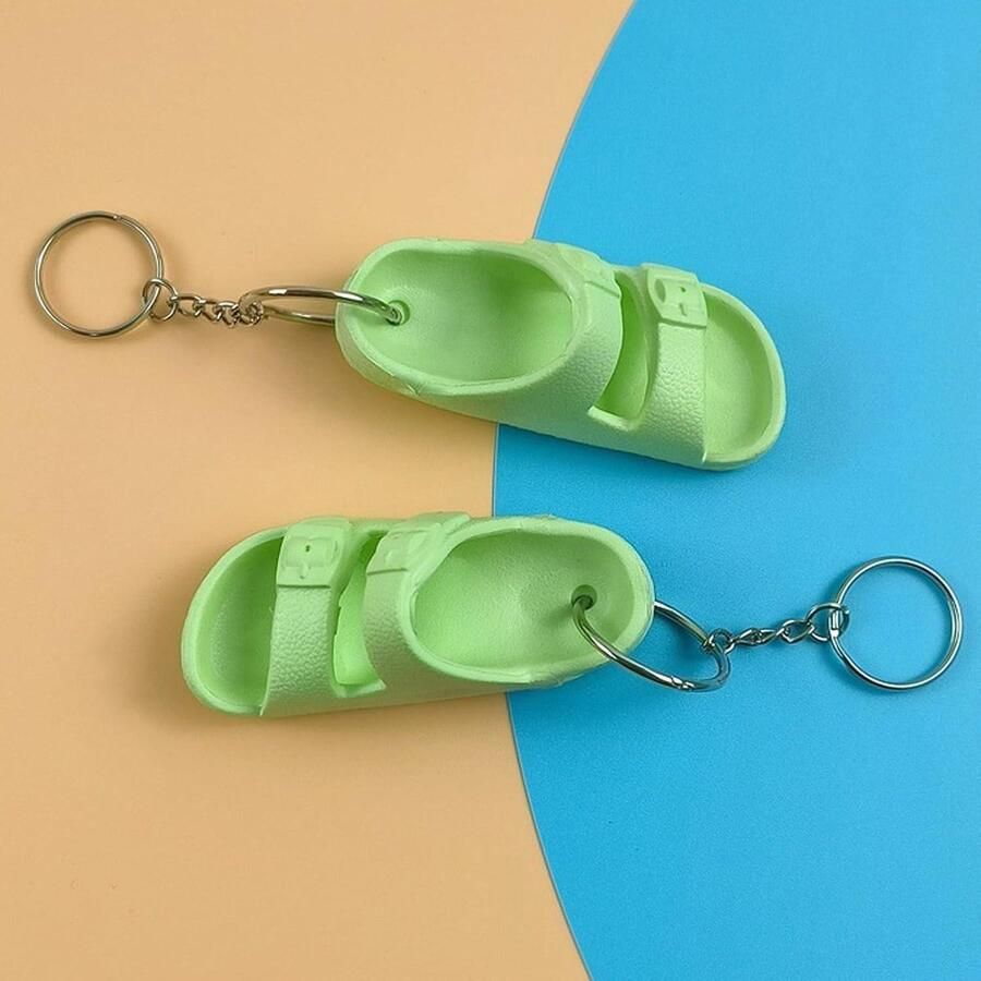 Sleutelhanger Set: Mini Schoen Sleutelhangers (5 paar) Siliconen Pantoffel Flip Flop & Sandaal Hanger voor Portefeuilles & Tassen