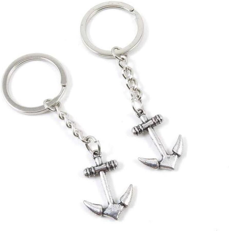 Sleutelhangers Metaal Bedels Boot Sieraden Maken Antiek Zilver Kl Stuks Zilver