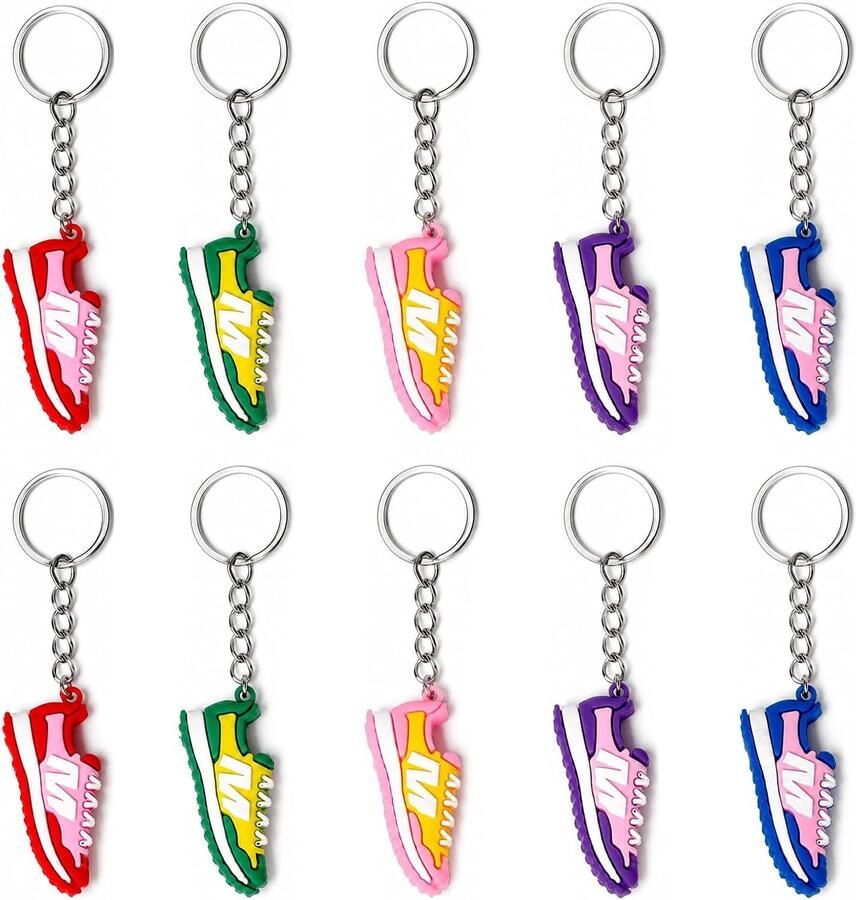 Sleutelhangers voor gymschoenen 12 stuks roze blauw rood groen geel paars sportief en kleurrijk ShopVlot