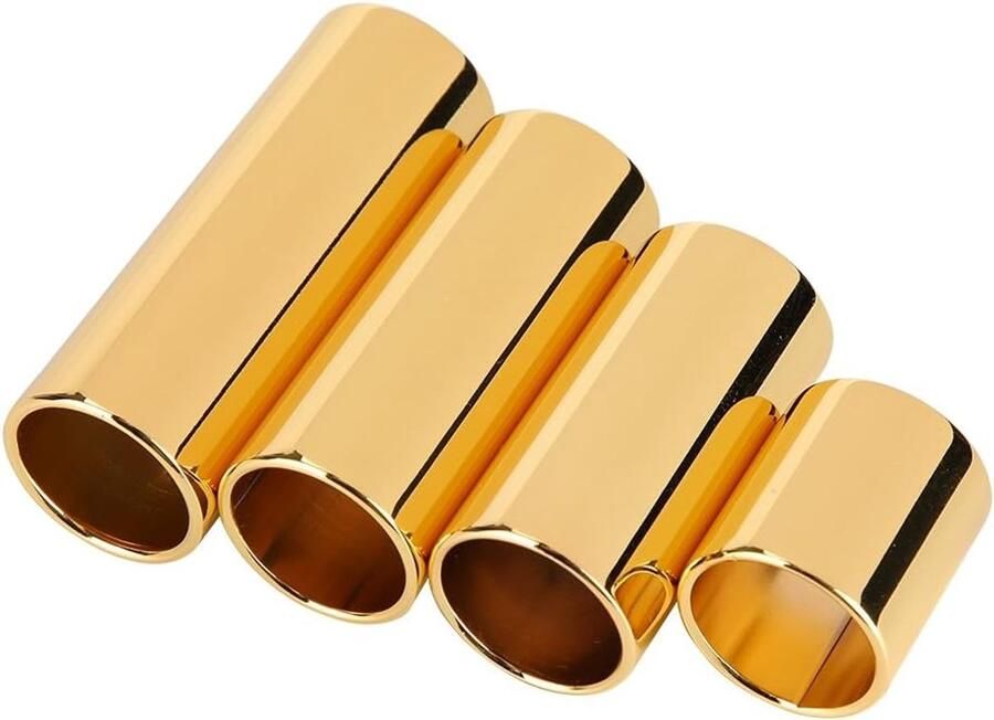 Slide 4 Stuks Metalen Bottleneck Slide Gitaar Vinger Slide Bass Slide Gitaar Slide Set Gitaar Tone Bar voor Elektrische Gitaar Bas Extra Correctie