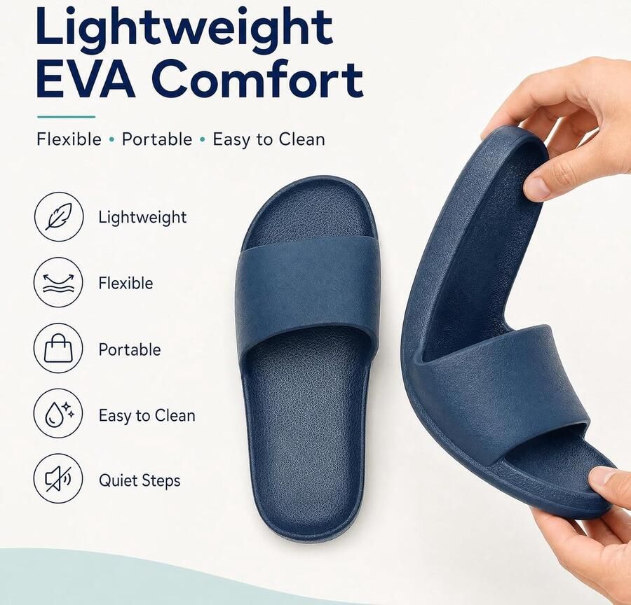 Slide Sandal for shower slippers slide sandals open toe bathroom beach indoor house shoe ShopVlot
