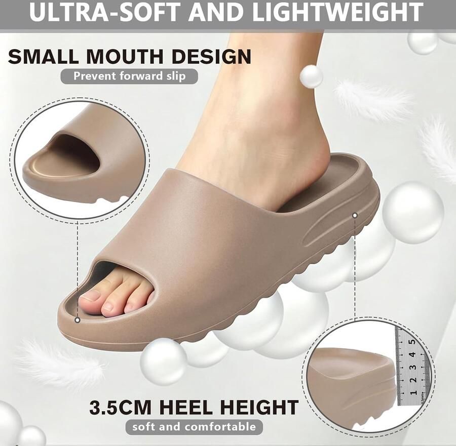 Sliders for and Non-Slip Quick Dry Shower Slippers Ultra-Soft Thick Sole Slides Beach Sandals House Pillow Slides for Indoor & Outdoor