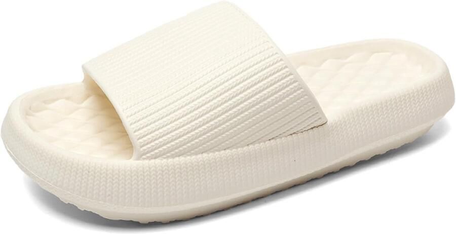 Sliders voor en met Dikke Buitenzool Antislip Zachte Doucheschoenen Badslippers voor Strand Zwembad Binnen en Buiten