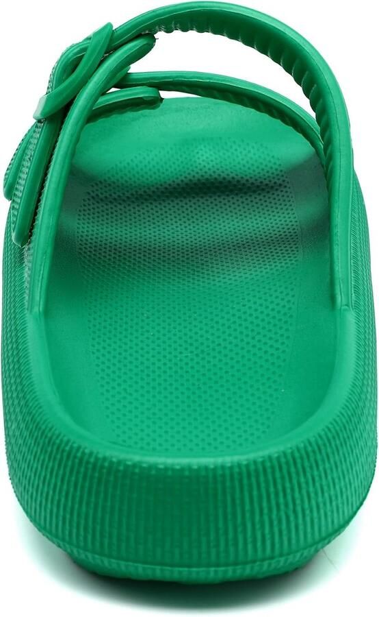 Sliders nen Sandalen met Verstelbare Gespen Douche Badkamer Antislip Sneldrogende Open Teen Super Zachte Comfortabele Dikke Zool Slippers Indoor Outdoor