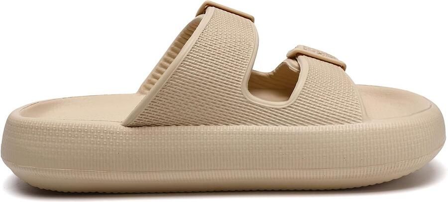 Sliders nen Sandalen met Verstelbare Gespen Douche Badkamer Antislip Sneldrogende Open Teen Super Zachte Comfortabele Dikke Zool Slippers Indoor Outdoor